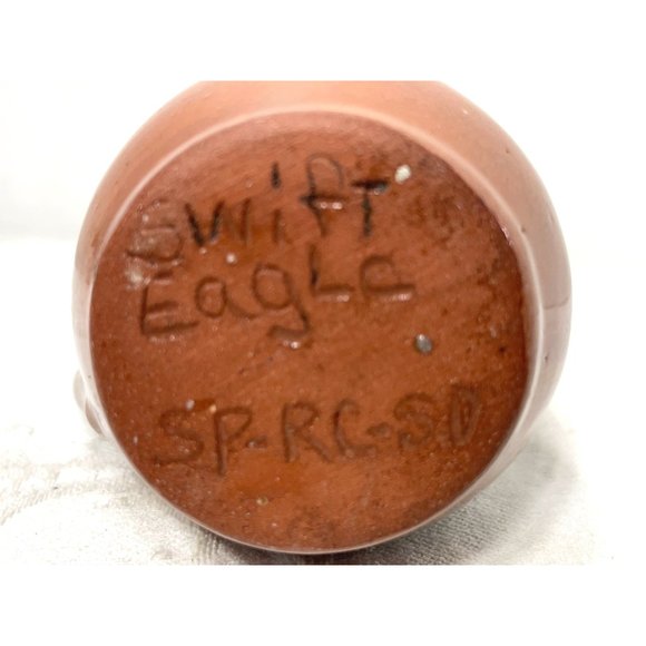 Red Ware Swift Eagle Miniature Pitcher Native American - Picture 3 of 4